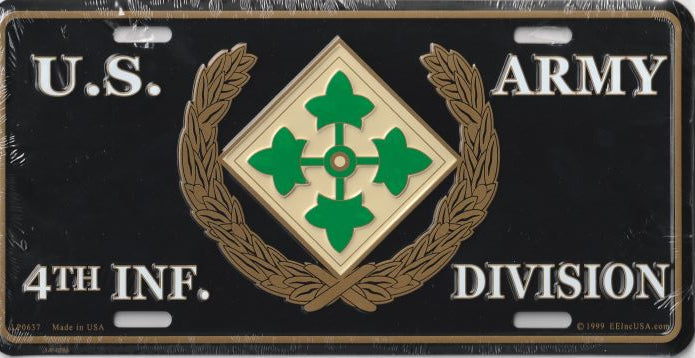 4th Inf. Division License Plate