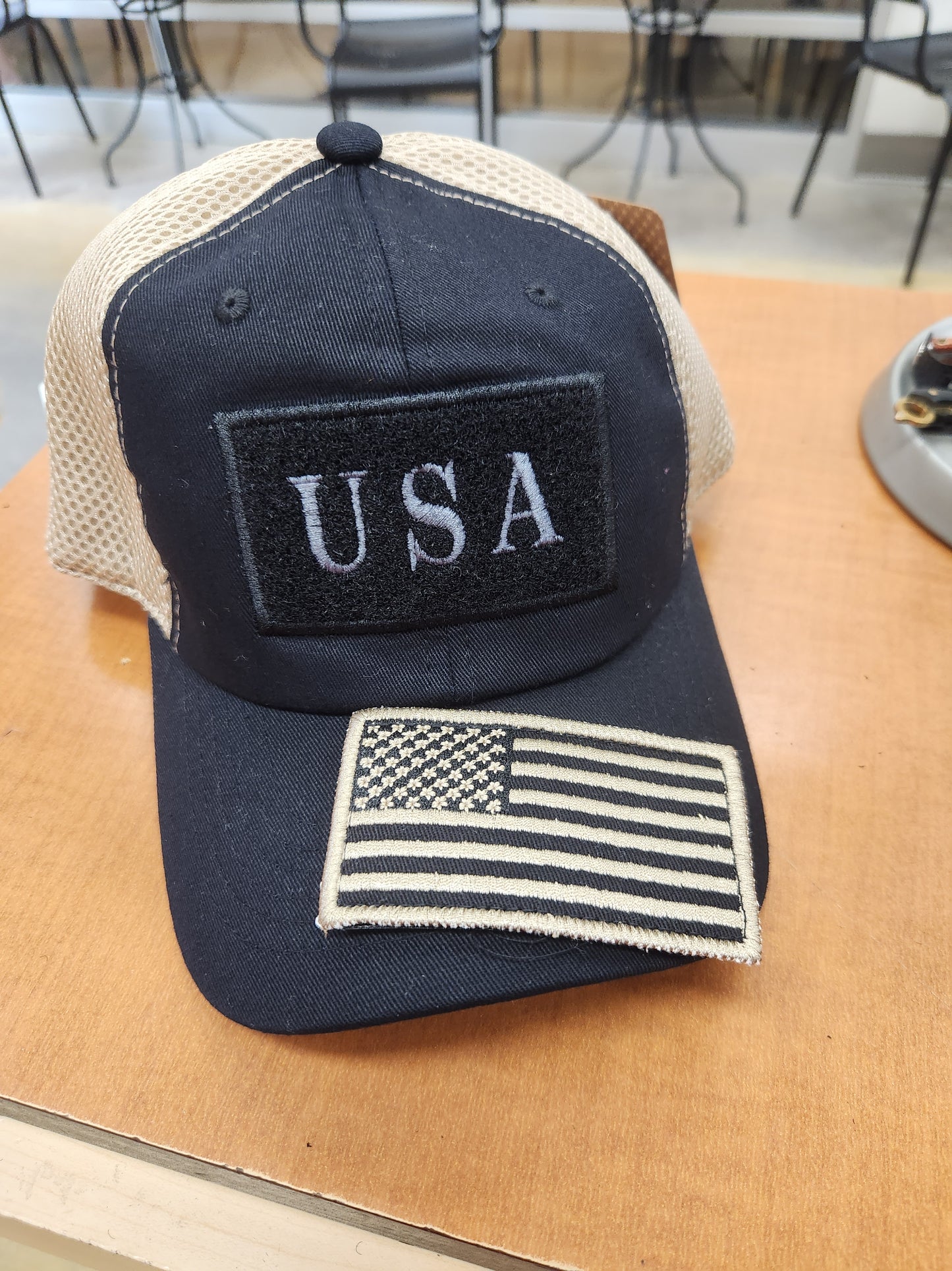 Black and tan mesh back