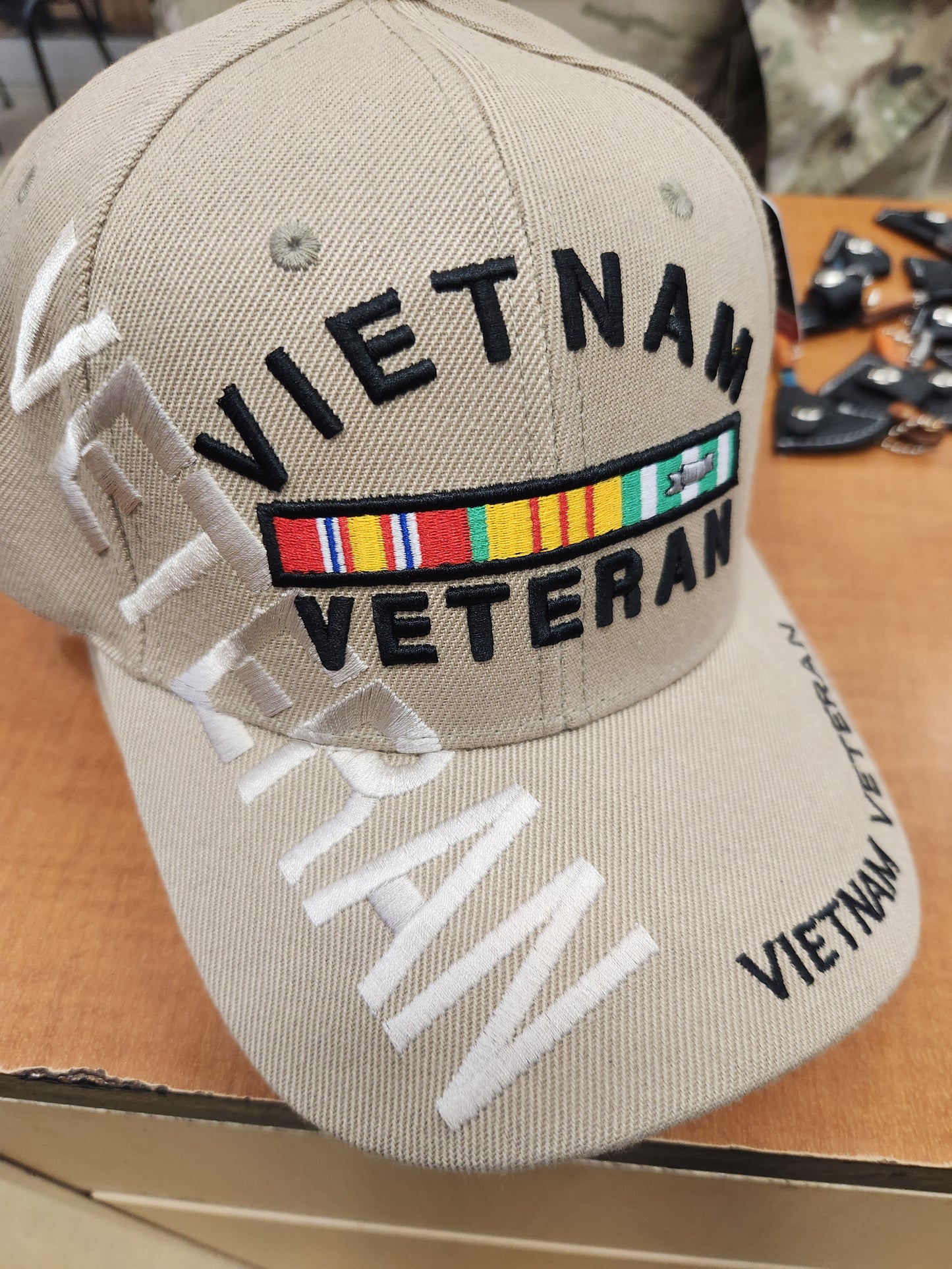 Vietnam veteran side emblem hat