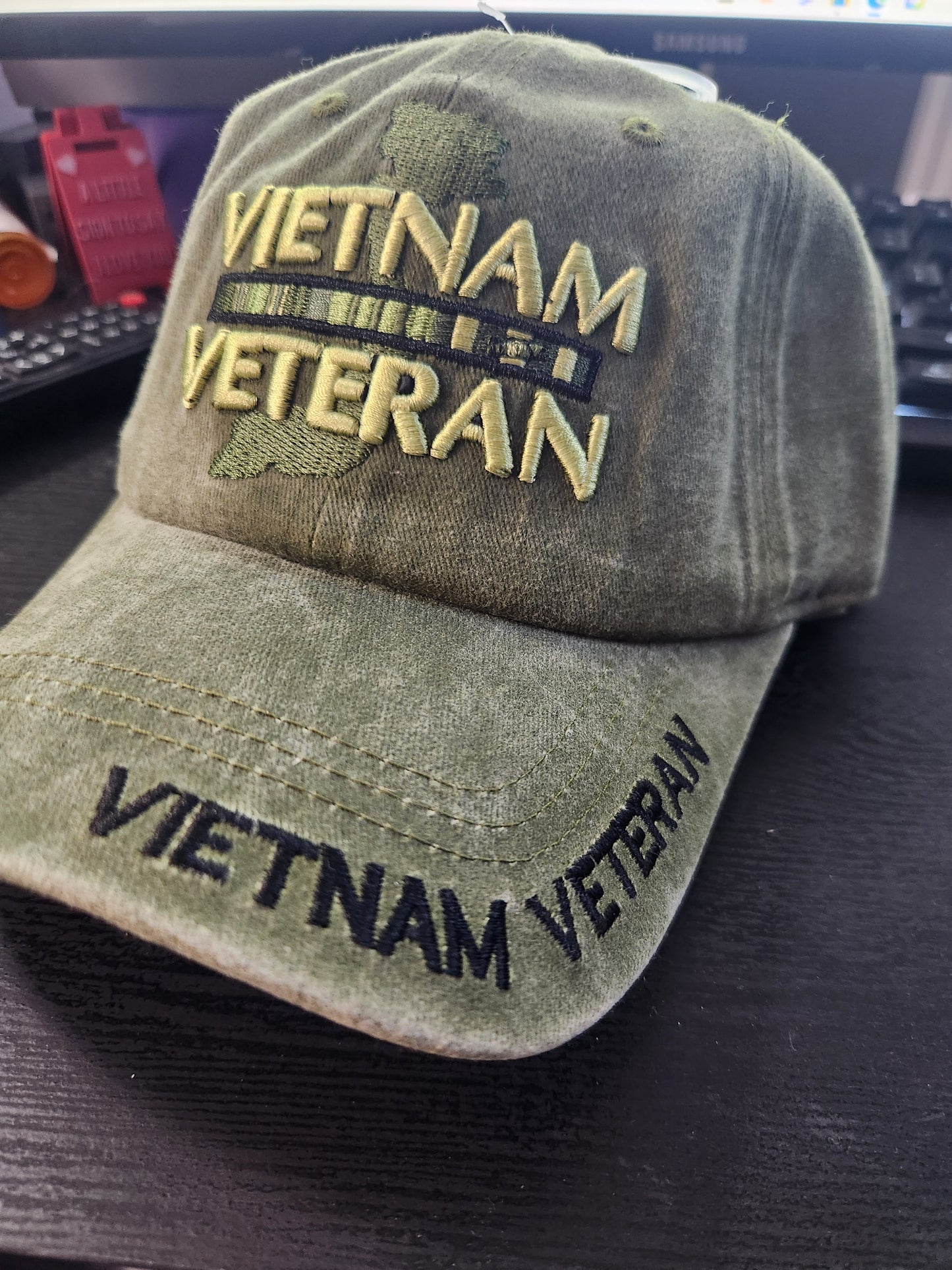 Vietnam veteran green relaxed hat