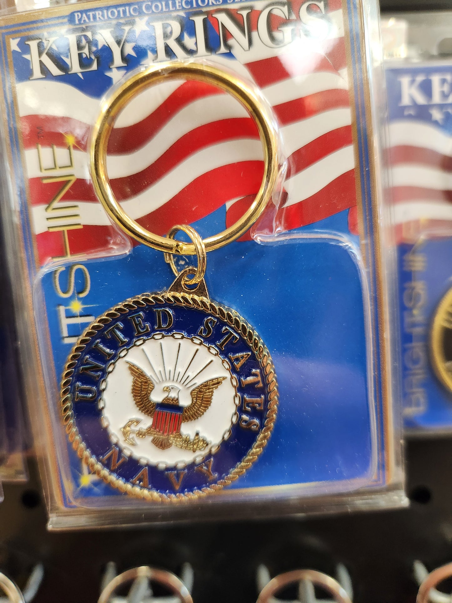 Navy metal keychain