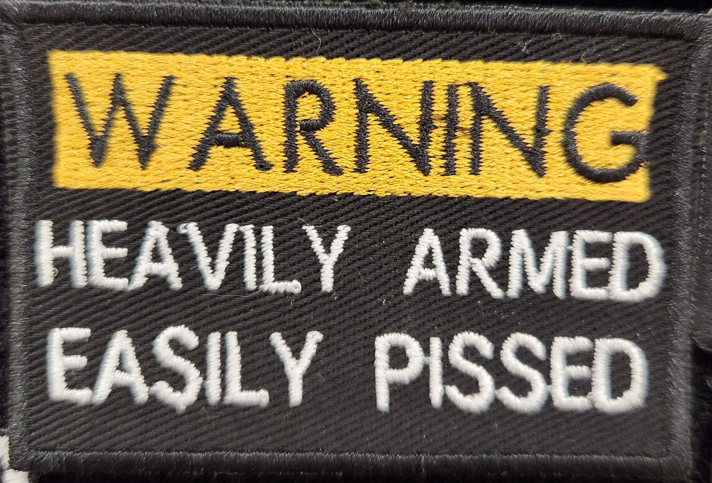 Warning heavily armed