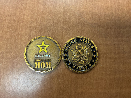 Proud army mom coin