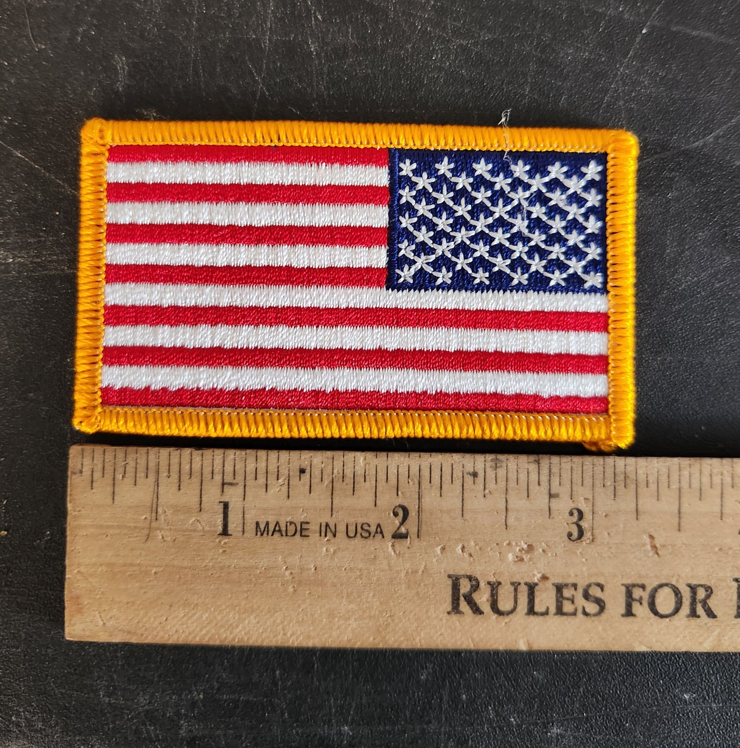 Reverse uniform american flag patch