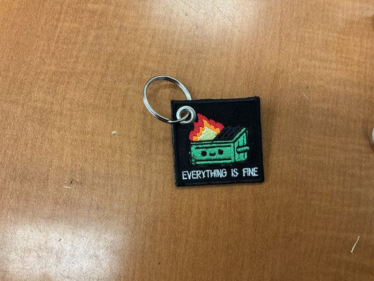 Everything is fine keychain