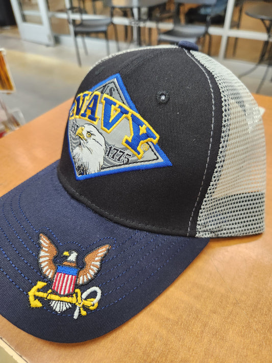 Navy mesh back