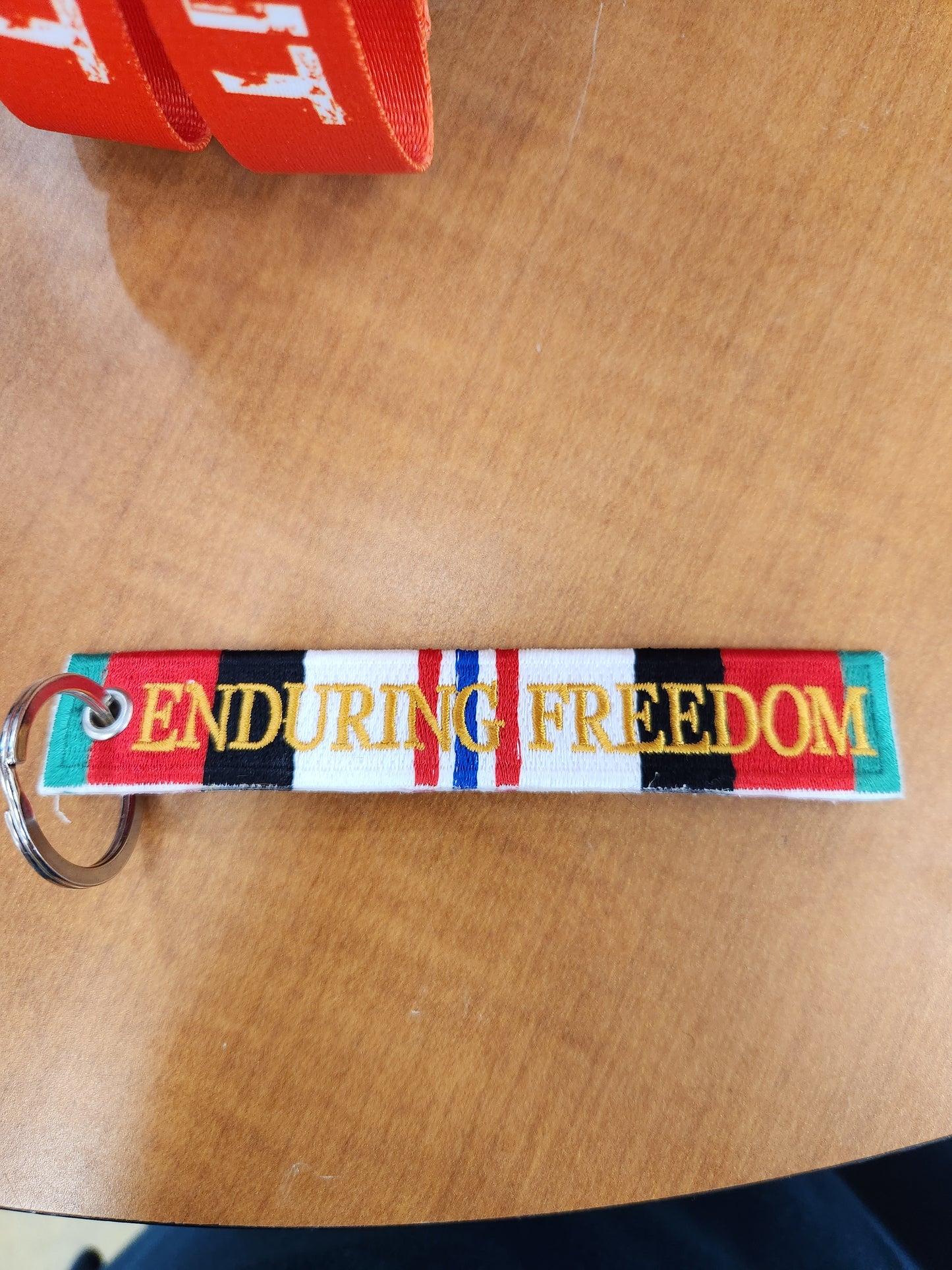 Enduring freedom veteran strip keychain