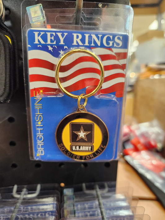Soldier for life metal keychain