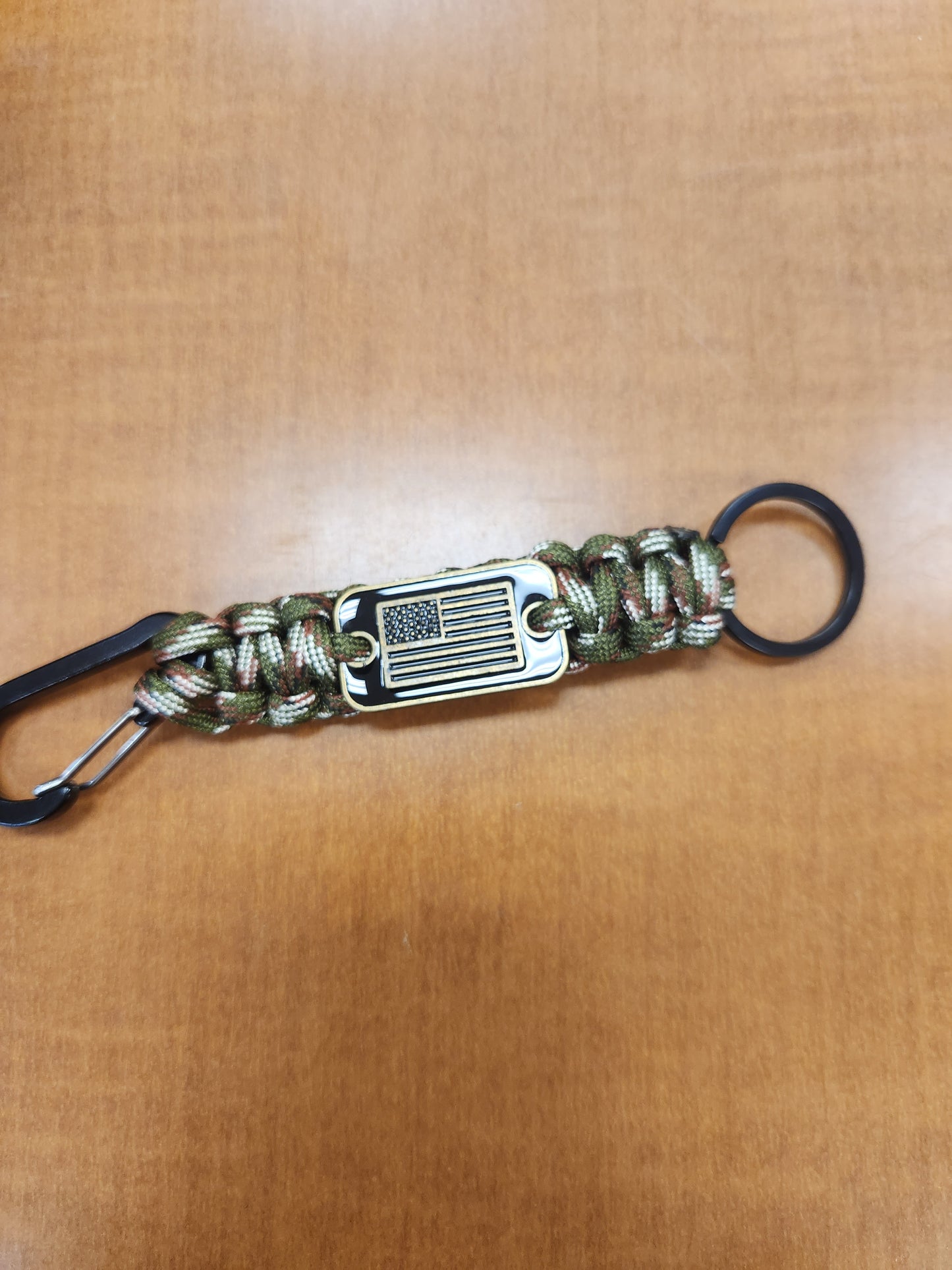 Flag paracord keychain