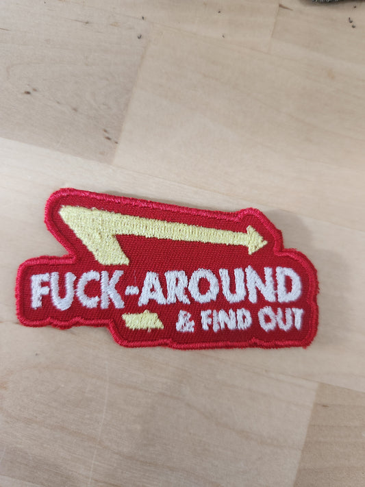 Fuck around and find out (parody logo)