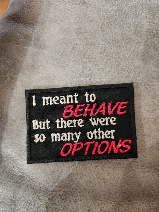 I meant to behave