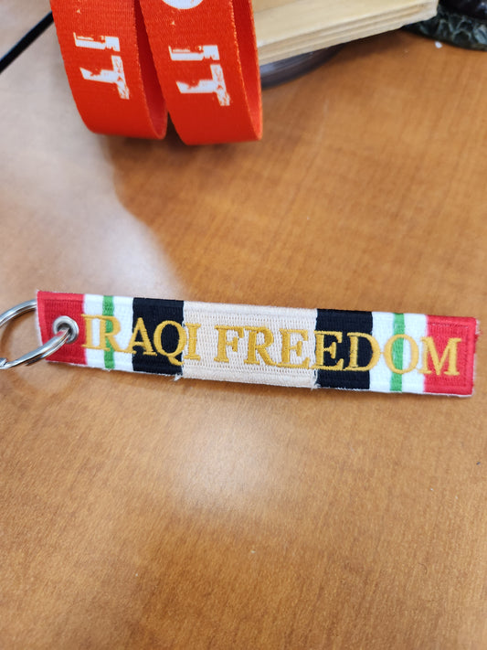 Iraqi freedom veteran strip keychain