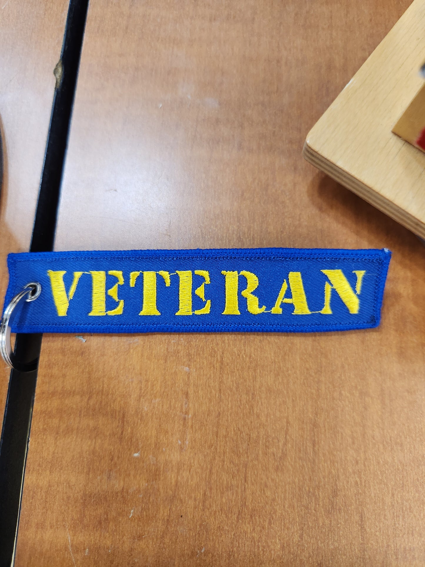 Navy veteran strip keychain